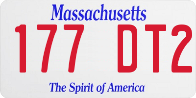 MA license plate 177DT2