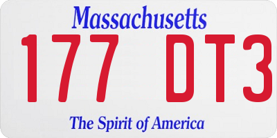 MA license plate 177DT3