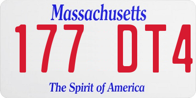 MA license plate 177DT4