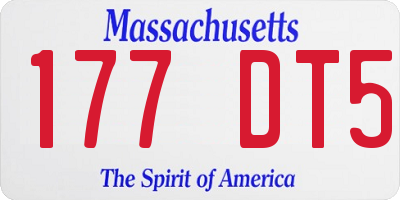 MA license plate 177DT5