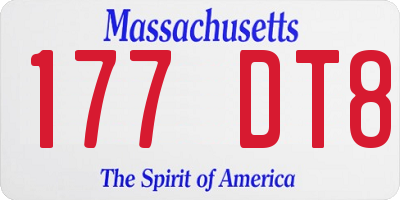 MA license plate 177DT8