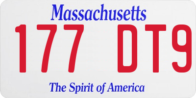 MA license plate 177DT9