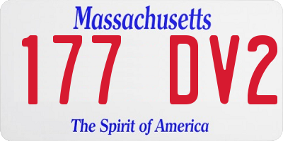 MA license plate 177DV2