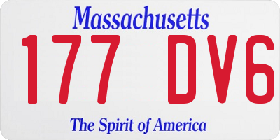 MA license plate 177DV6