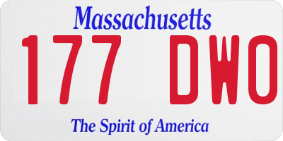 MA license plate 177DW0