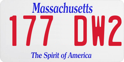MA license plate 177DW2