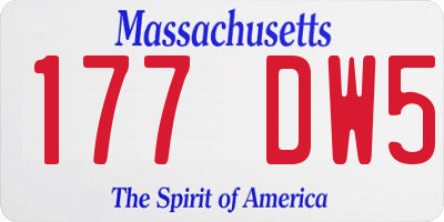 MA license plate 177DW5