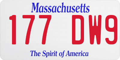 MA license plate 177DW9