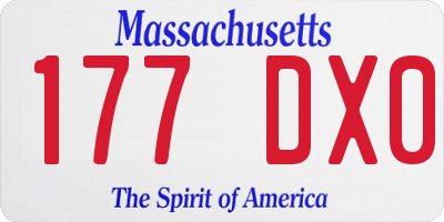 MA license plate 177DX0