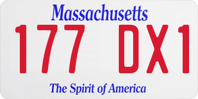 MA license plate 177DX1
