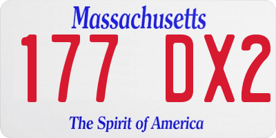 MA license plate 177DX2