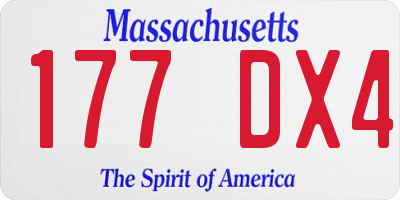 MA license plate 177DX4