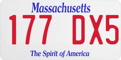 MA license plate 177DX5