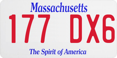 MA license plate 177DX6
