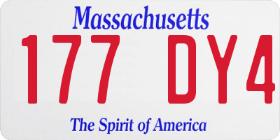 MA license plate 177DY4