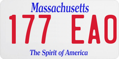 MA license plate 177EA0