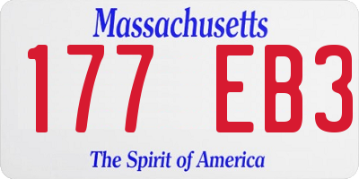 MA license plate 177EB3