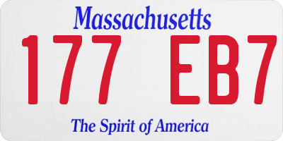 MA license plate 177EB7