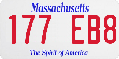 MA license plate 177EB8