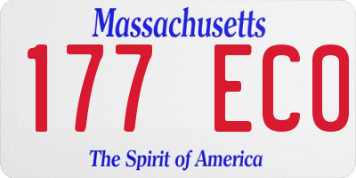 MA license plate 177EC0