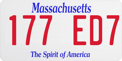 MA license plate 177ED7