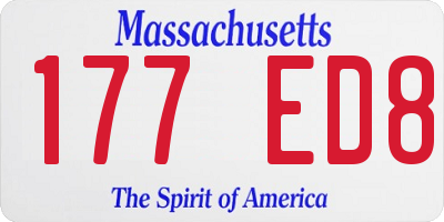 MA license plate 177ED8