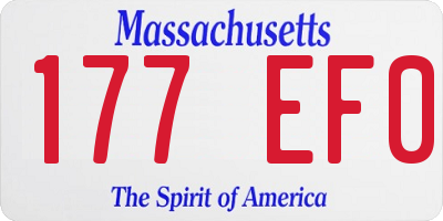 MA license plate 177EF0