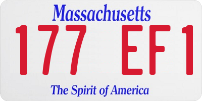 MA license plate 177EF1