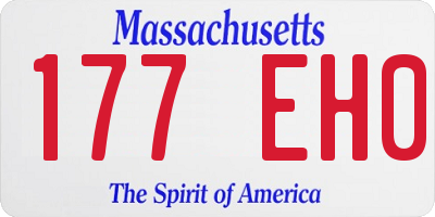 MA license plate 177EH0