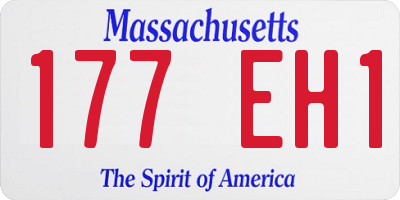 MA license plate 177EH1