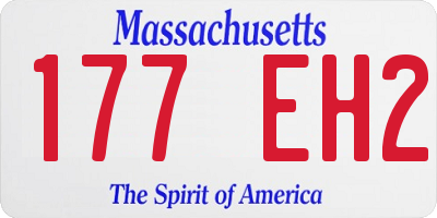 MA license plate 177EH2