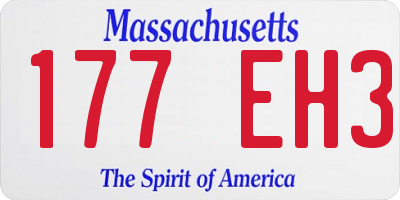 MA license plate 177EH3
