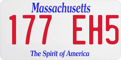 MA license plate 177EH5