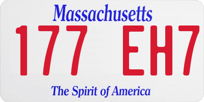 MA license plate 177EH7