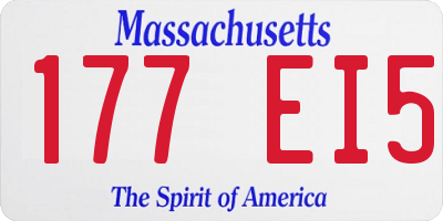 MA license plate 177EI5
