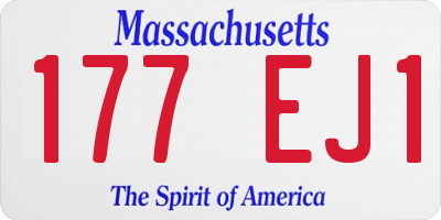 MA license plate 177EJ1