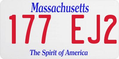 MA license plate 177EJ2