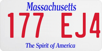MA license plate 177EJ4