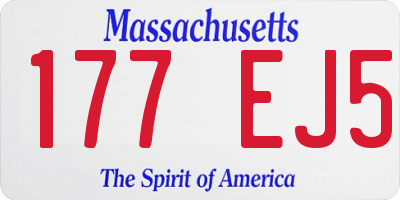 MA license plate 177EJ5