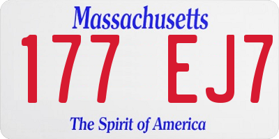 MA license plate 177EJ7