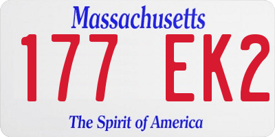 MA license plate 177EK2
