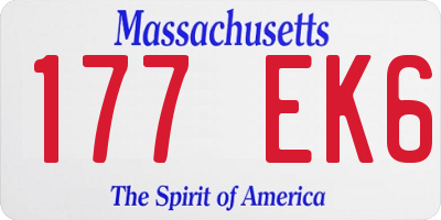 MA license plate 177EK6