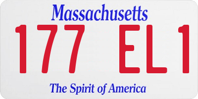 MA license plate 177EL1