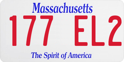 MA license plate 177EL2