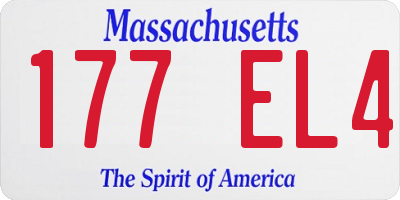 MA license plate 177EL4