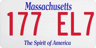 MA license plate 177EL7