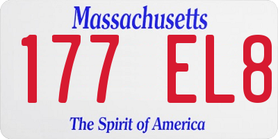 MA license plate 177EL8