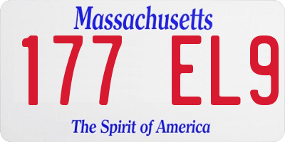 MA license plate 177EL9