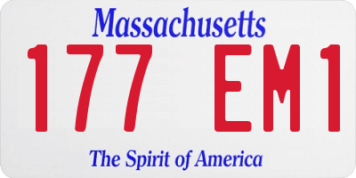 MA license plate 177EM1