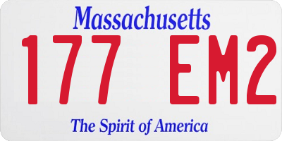 MA license plate 177EM2